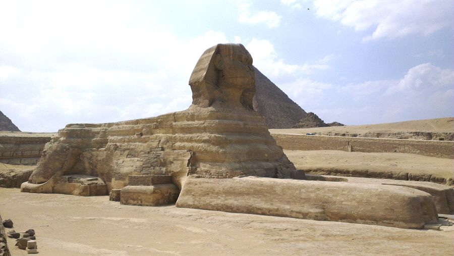 The Sphinx and a pyramid